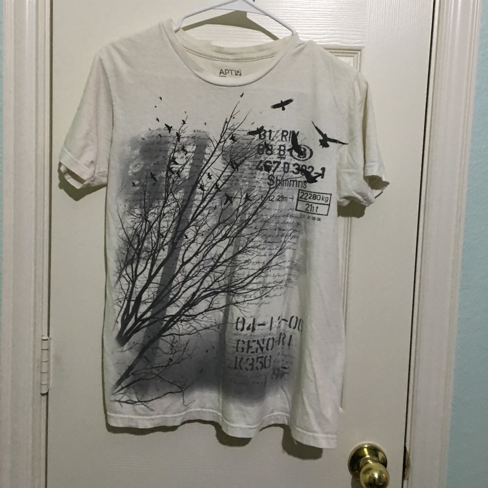 Unisex White Gray Printed Tshirt